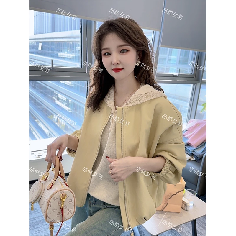 高级感短款蛋白皮衣外套女新款小个子棒球服休闲夹克上衣