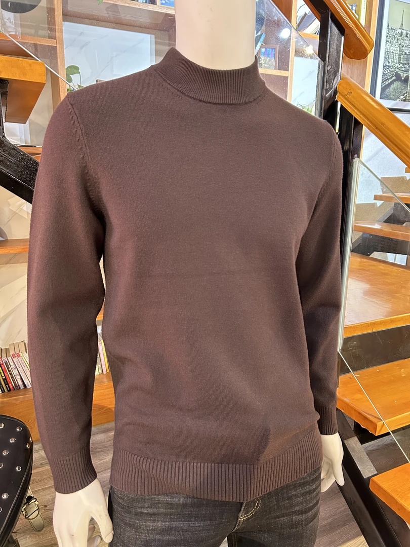 精纺加厚羊毛圆领男士加厚款羊毛针织衫