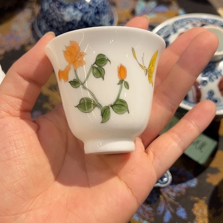 手工手绘粉彩杯杯杯杯