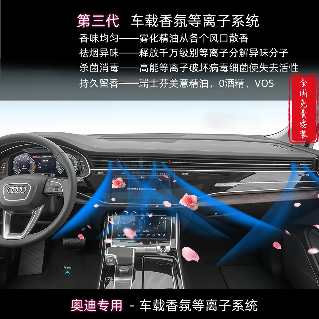 适用于奥迪A6L Q5L A3 A4L Q3 A7L车载香氛等离子系统香薰系统