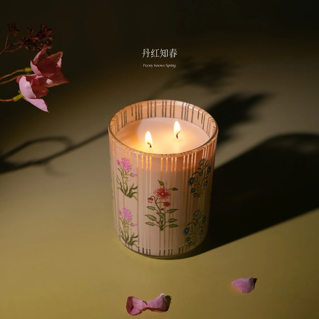 丝印系列【丹红知春】净含量454g香薰蜡烛|花瓣拂过肌肤般细腻