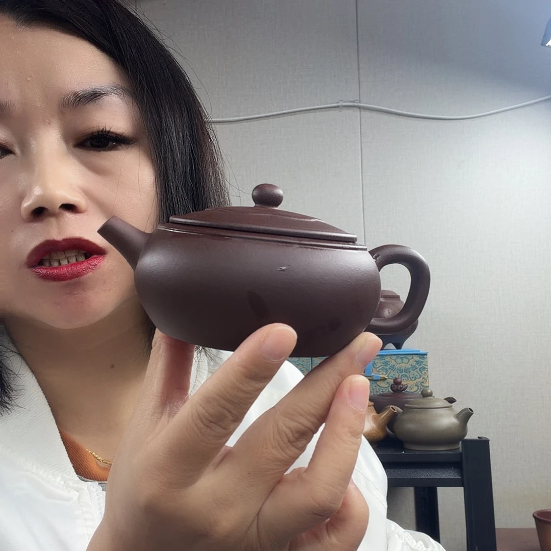 梅花周盘壶180cc老紫泥