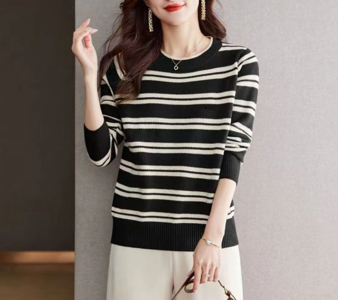 女士休闲条纹小衫 1116-A135