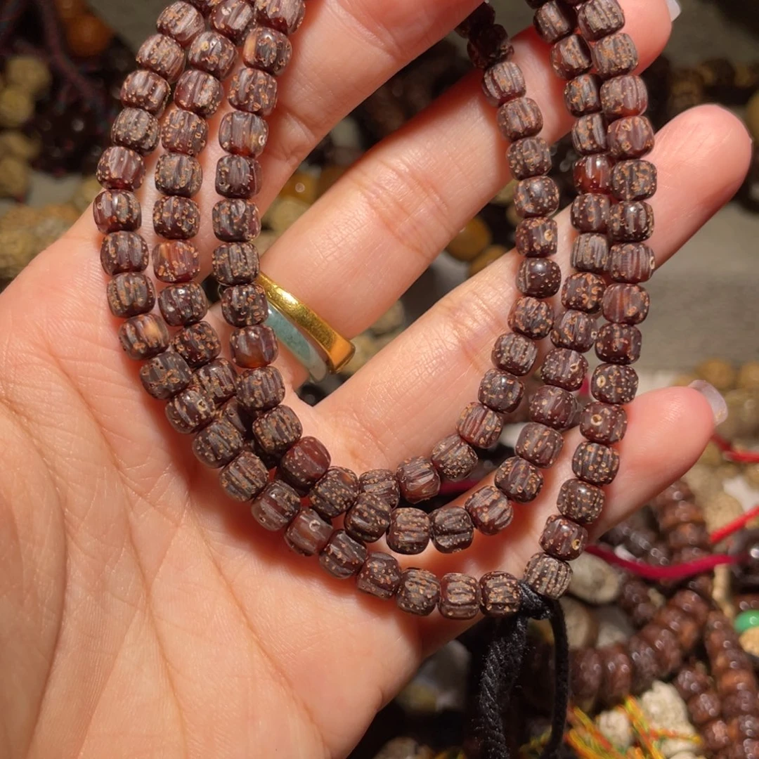 吊坠星月菩提黑金百香籽120颗6×5