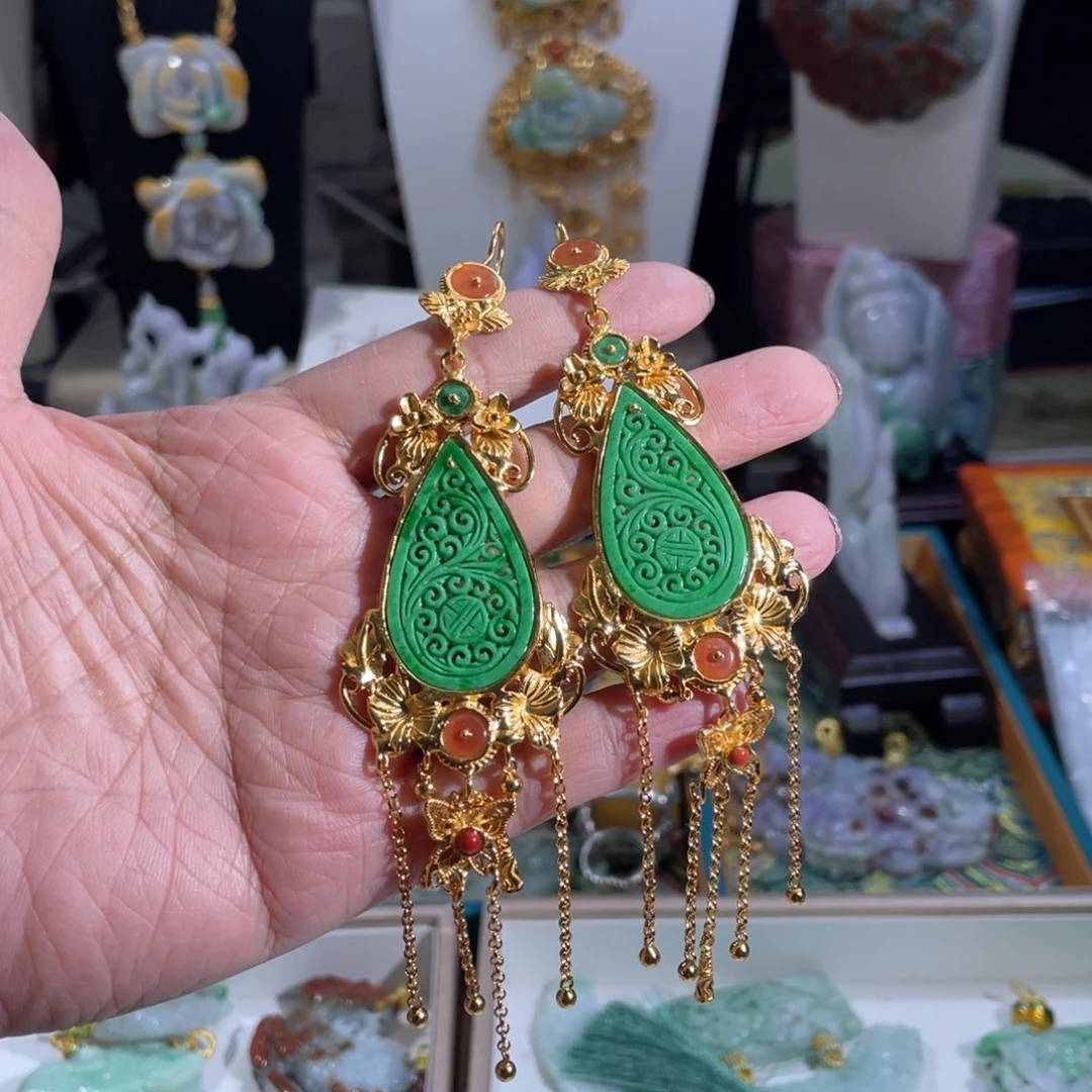 翡翠颈饰未镶嵌星*翡翠耳