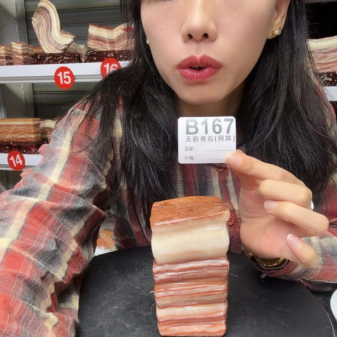 百***口石材广西天然猪肉石头