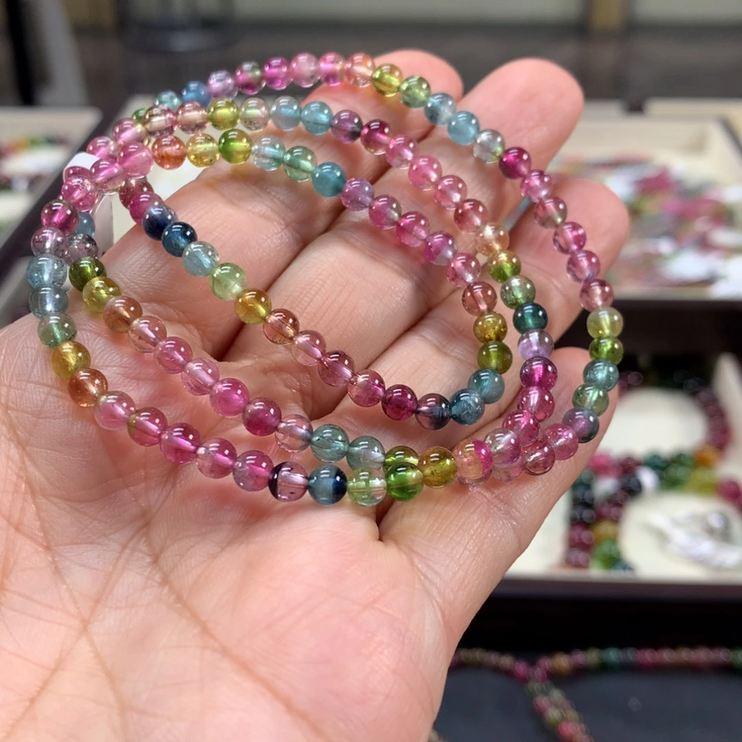 碧玺未镶嵌手链4:6左右