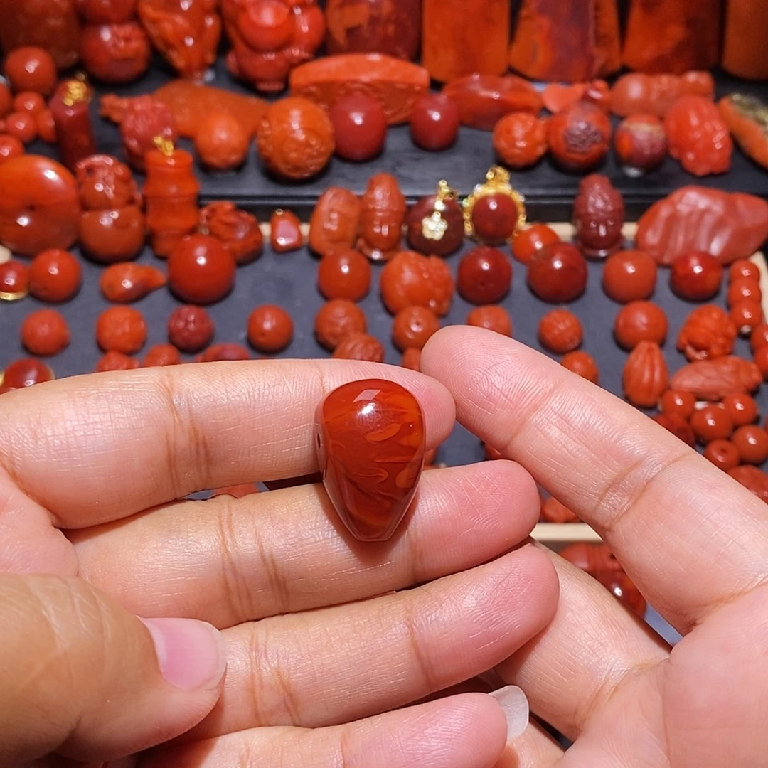 牛***碗南红玛瑙未镶嵌三通15