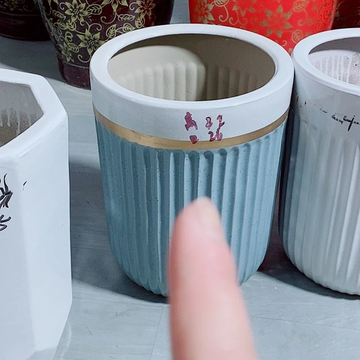 陶瓷陶瓷大花盆中号三拼色