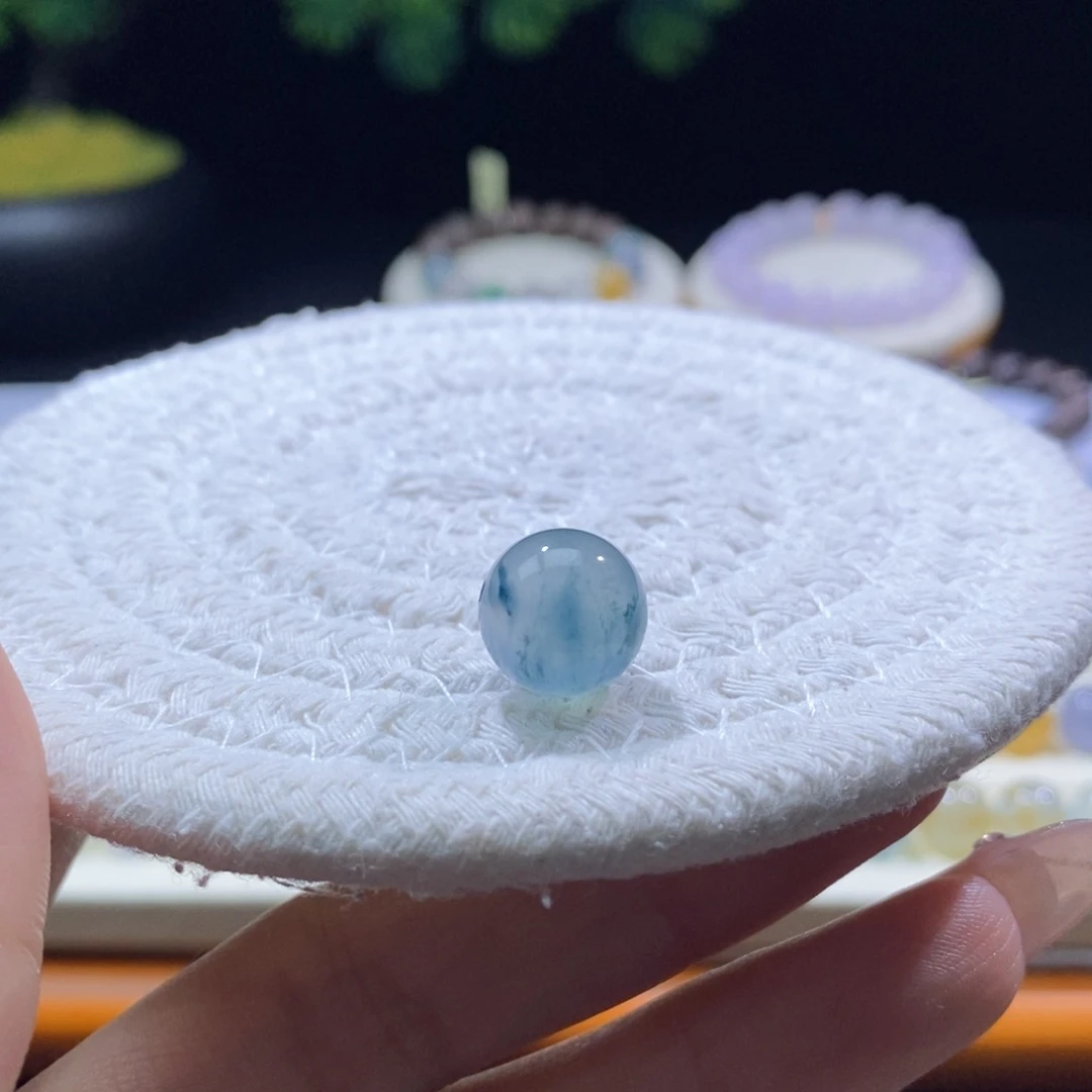 颈饰未镶嵌翡翠翡翠高冰木那蓝花珠12.18mm