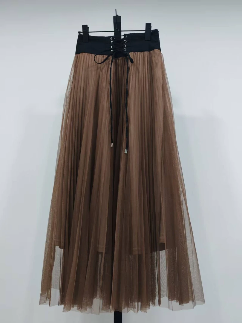 W154 双层纱长款半身裙 默认微瑕 无运费险 接受不了勿拍