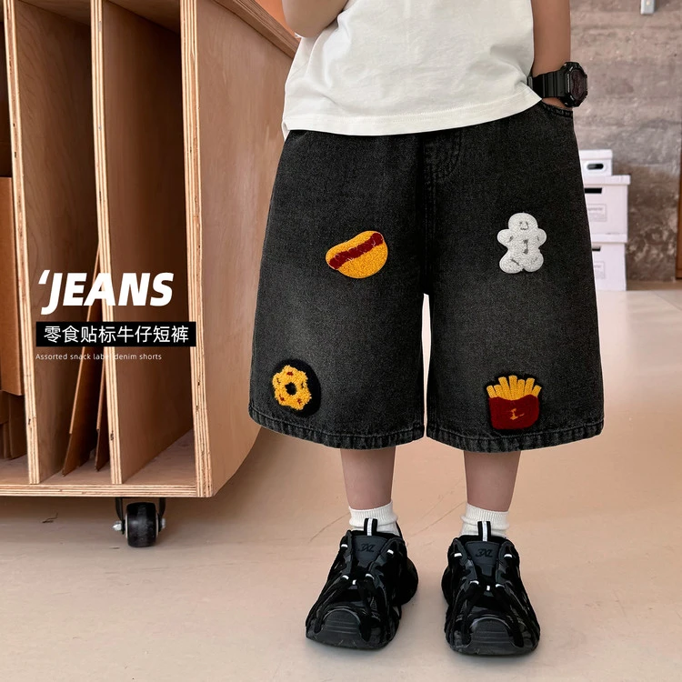 2025年款衣服中大童夏季薄款短裤宽松五分裤裤子韩版男童潮牌童装