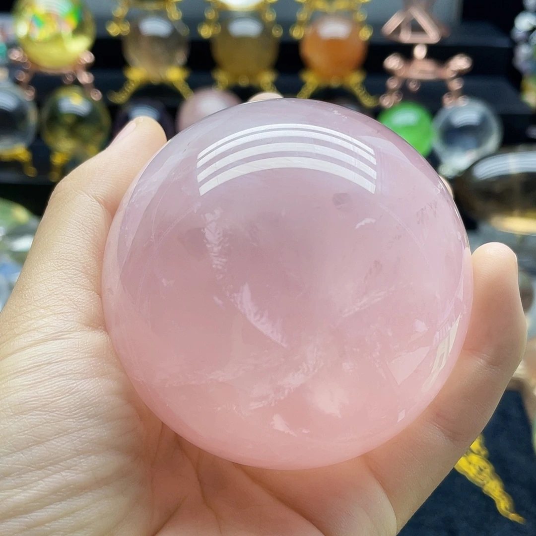 未镶嵌珠宝半成品水晶天然粉水晶72.3mm