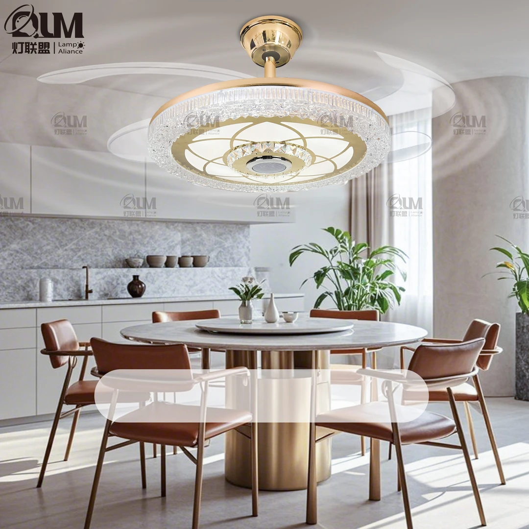 9001【50寸】简约现代家用设计隐形风扇吊灯小客厅餐厅卧室静音送风