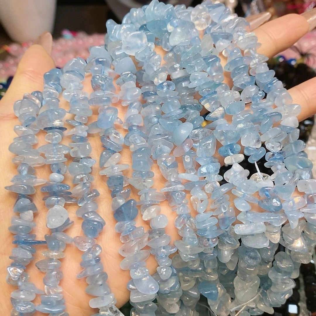 玛瑙/玉髓散珠天然海蓝宝碎碎一条