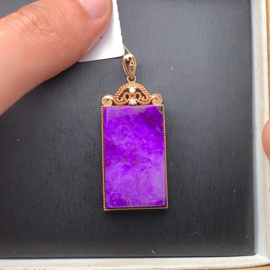 苏纪石（舒俱来）18K金镶嵌吊坠