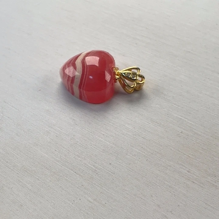 菱锰矿（红纹石）吊坠(赠链)银S925镶嵌