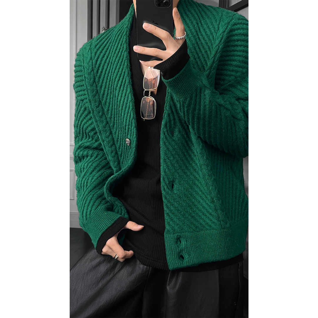 龙叨叨秋季新品小众设计感开衫毛衣休闲宽松百搭时尚款针织衫外套