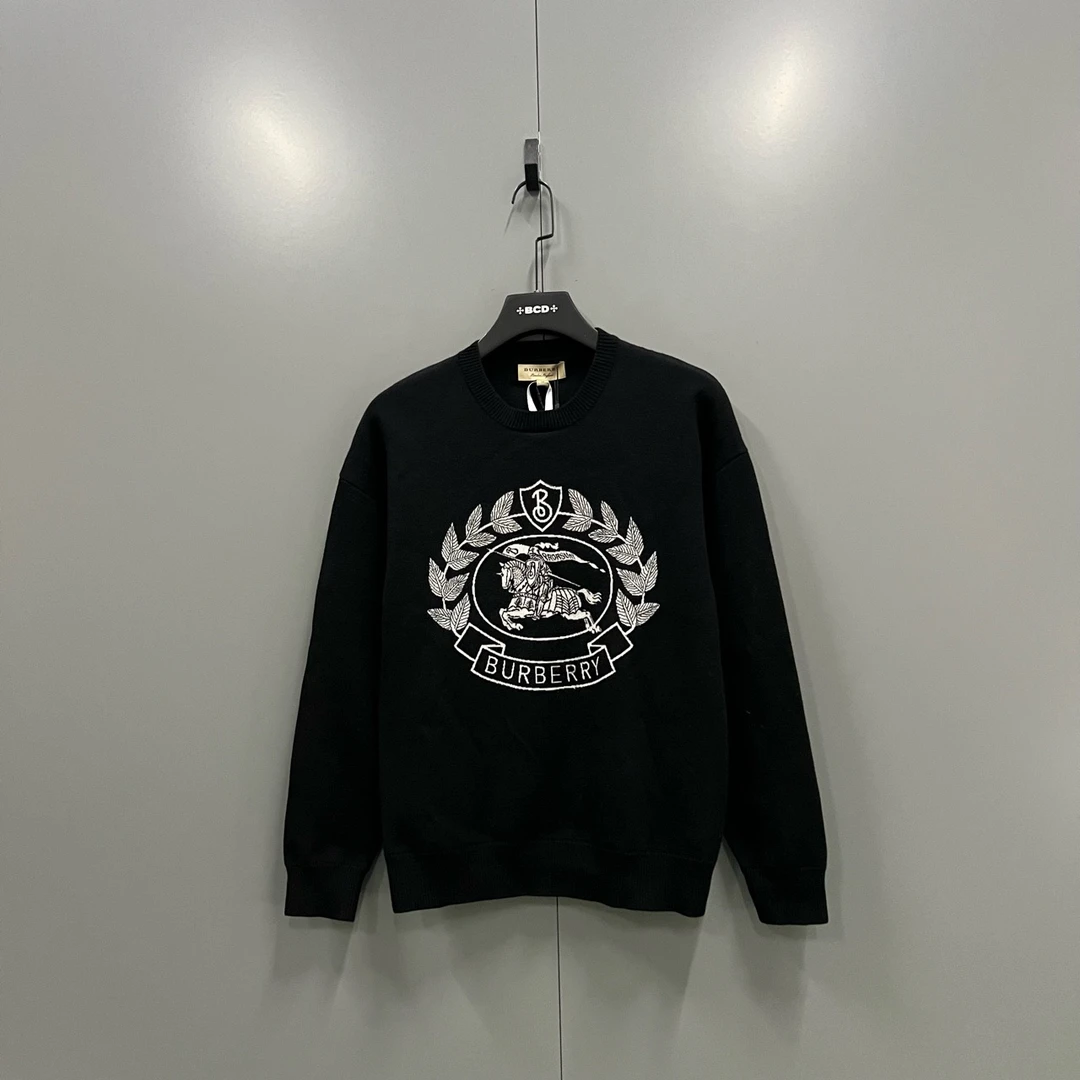 未使用 BURBERRY/博柏利 h922 011038 黑色提花针织衫 XS码