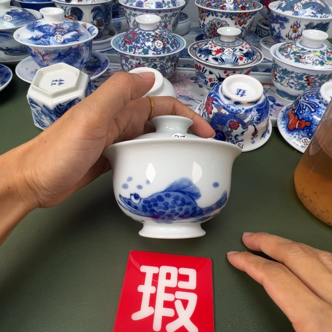 景德镇纯手工纯手绘茶具木木37