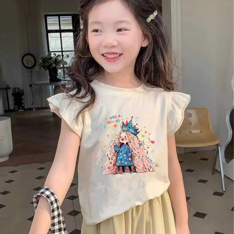 女童T恤夏季服装宝宝上衣2025年女童独特女童夏装套装