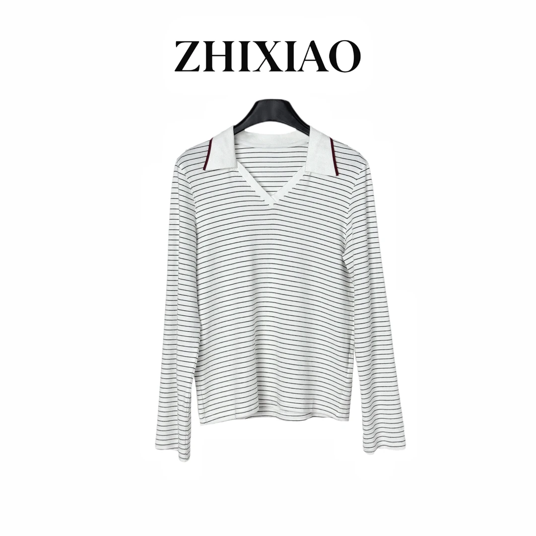 【ZHIXIAO】秋冬新款：条纹长袖上衣9075