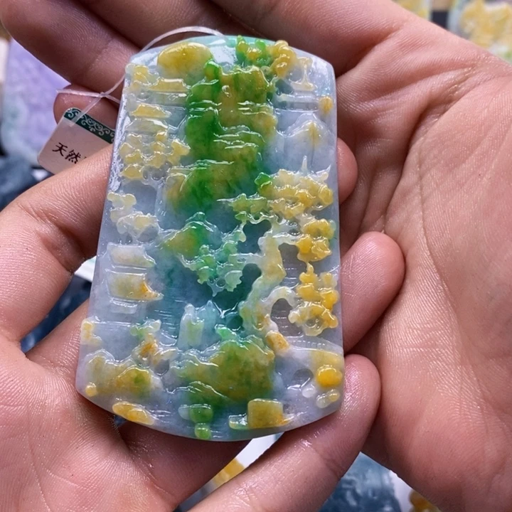 定制翡翠未镶嵌韩*人山水