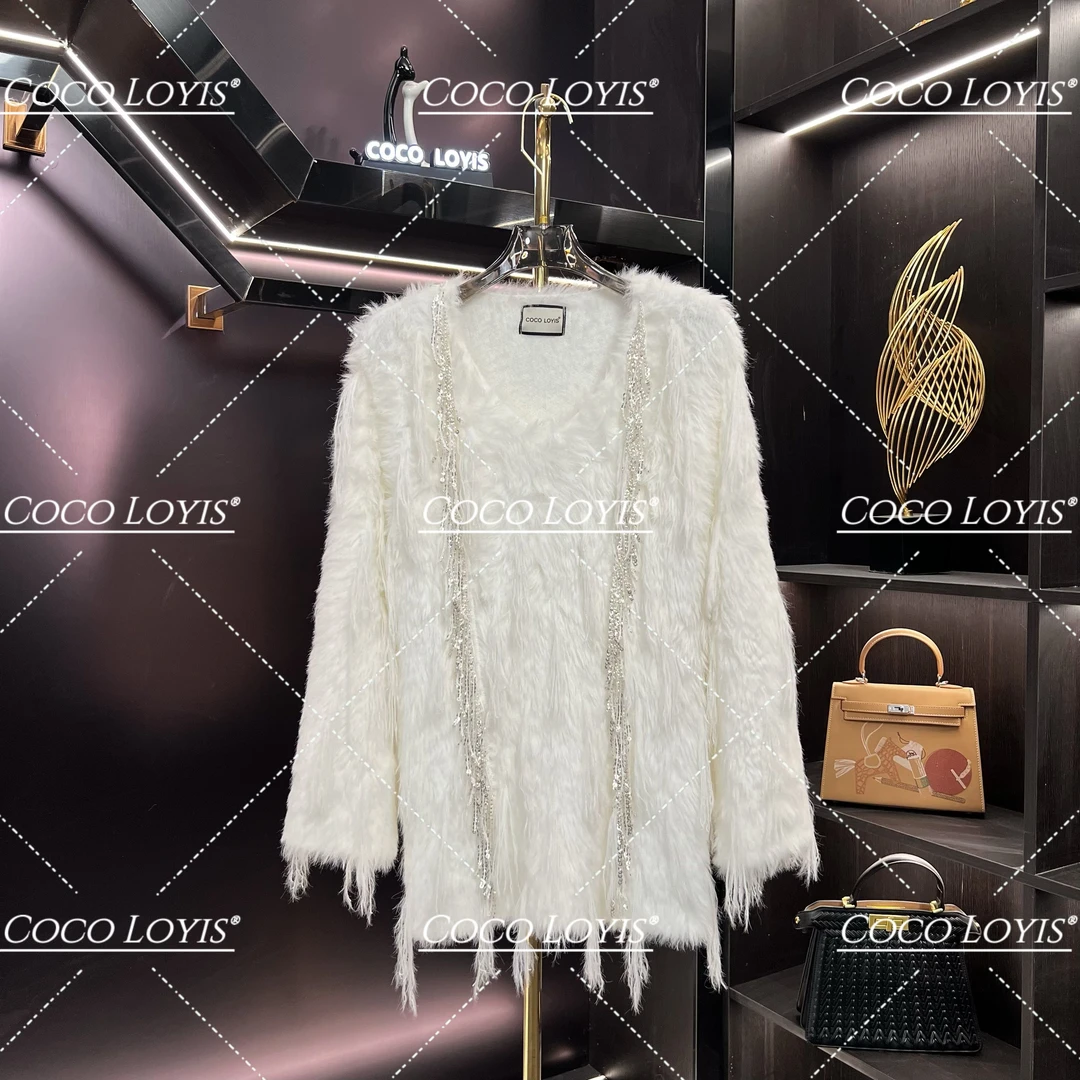 小香风气质网红白色时尚法式ins名媛毛衣2412314