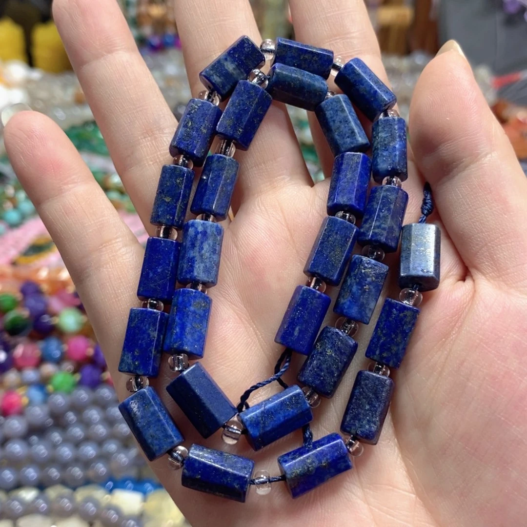 玛瑙/玉髓未镶嵌珠宝半成品青金柱子一条卡8*12mm