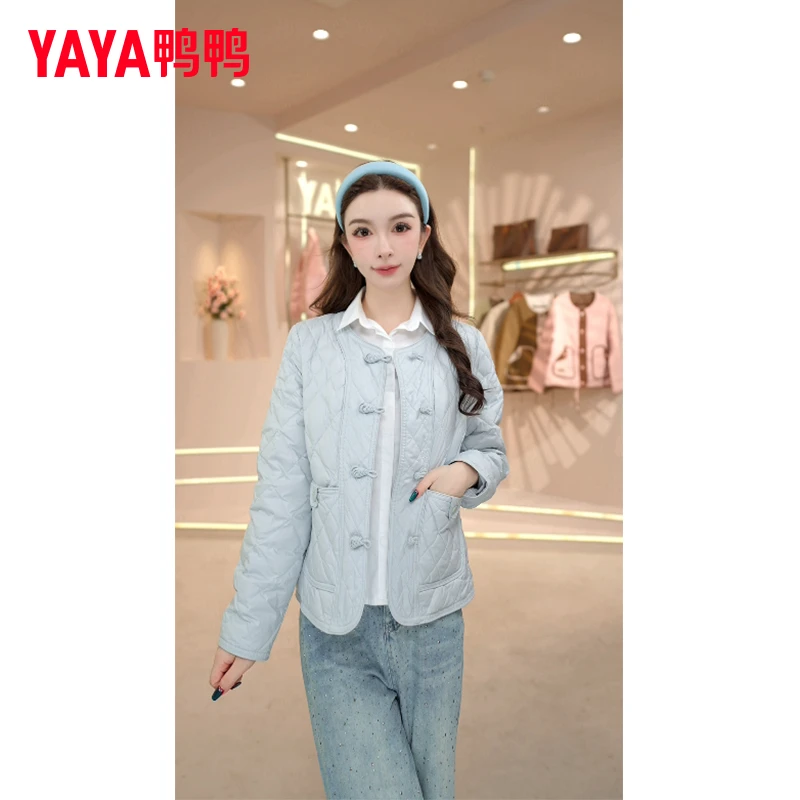 YAYA/鸭鸭轻薄女秋冬新款短款小个子时尚百搭衬衫羽绒服24Y051