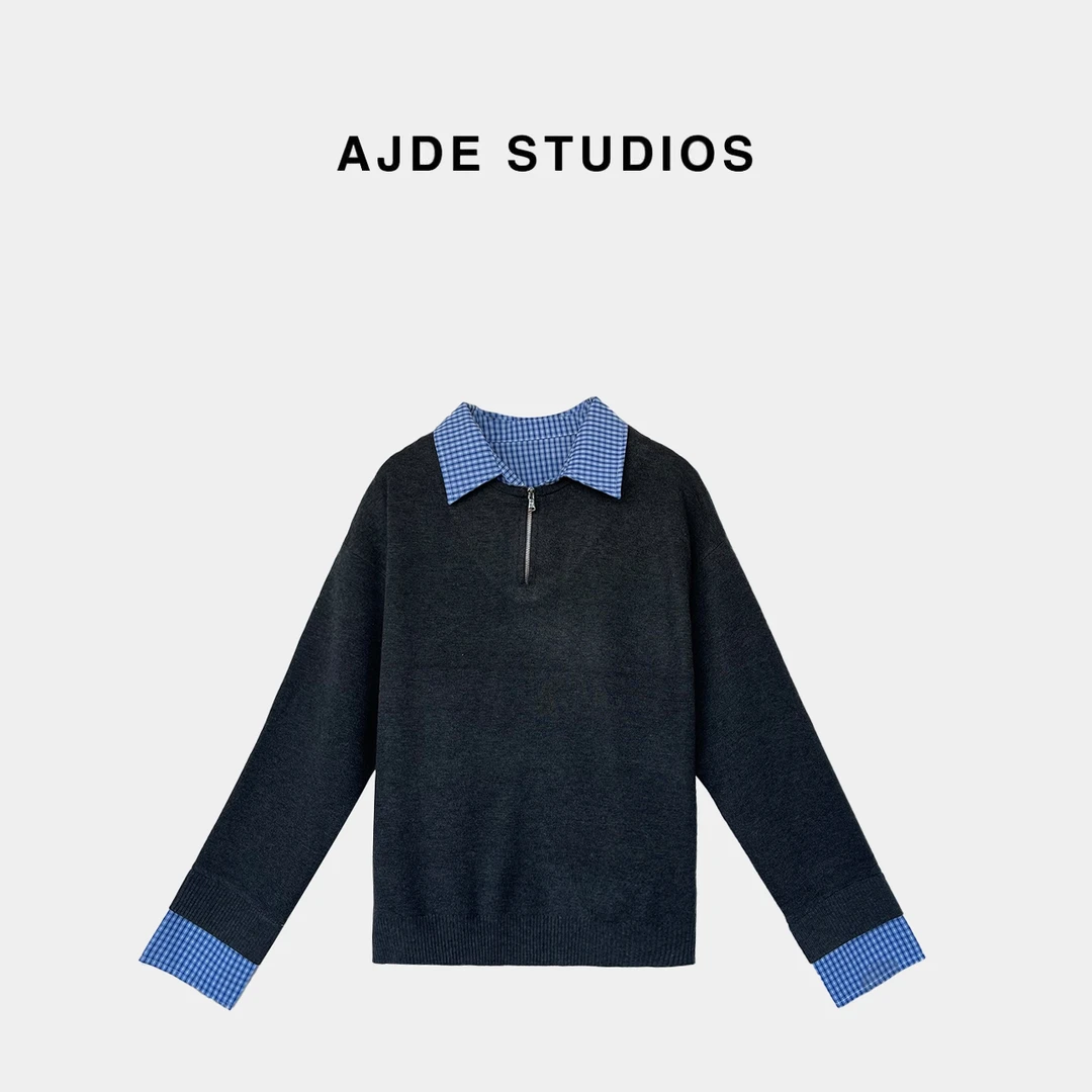 AJDE｜蓝格叠穿毛衫 04
