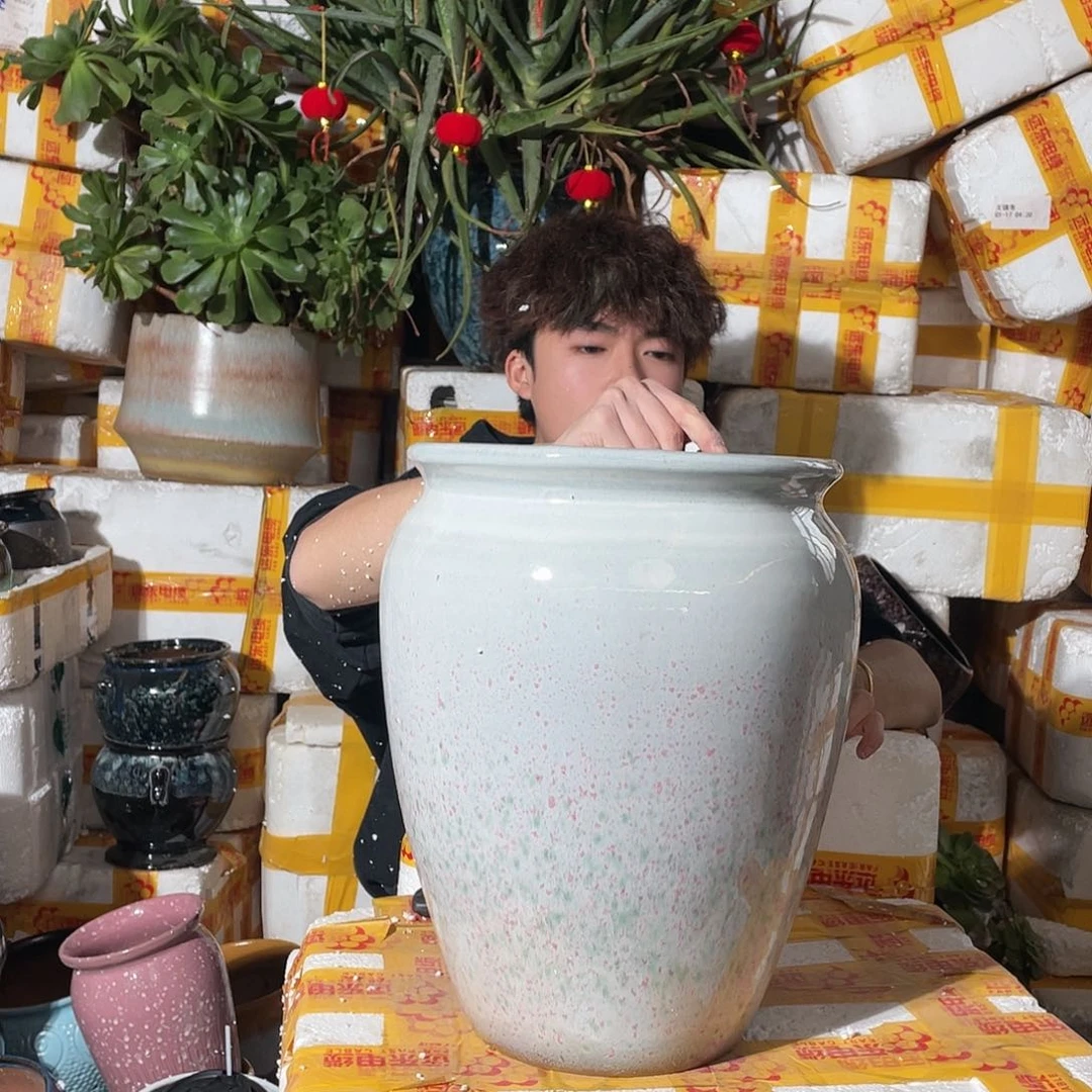 无铅玻璃宜兴紫砂花盆