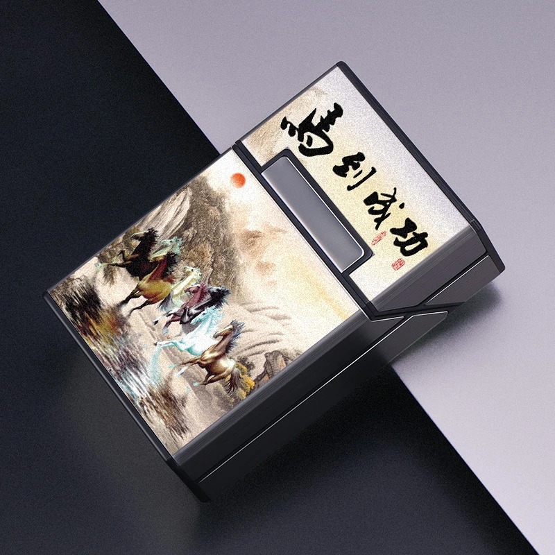 国潮彩印烟盒20只装翻盖软硬通用便携防潮抗压防汗个性男士烟壳