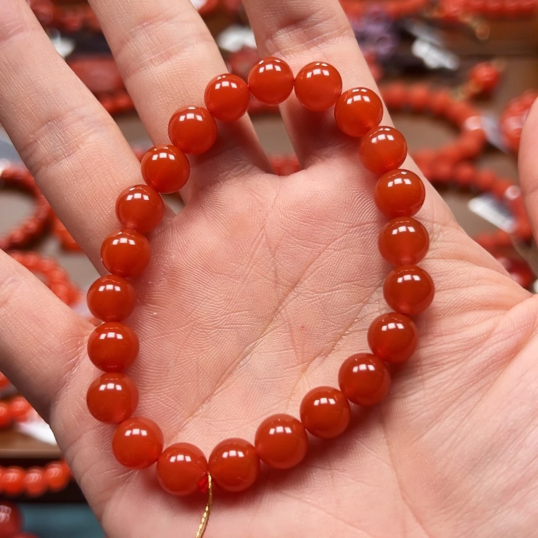 南红玛瑙未镶嵌手串保山料大水沟8m收藏级系列原矿