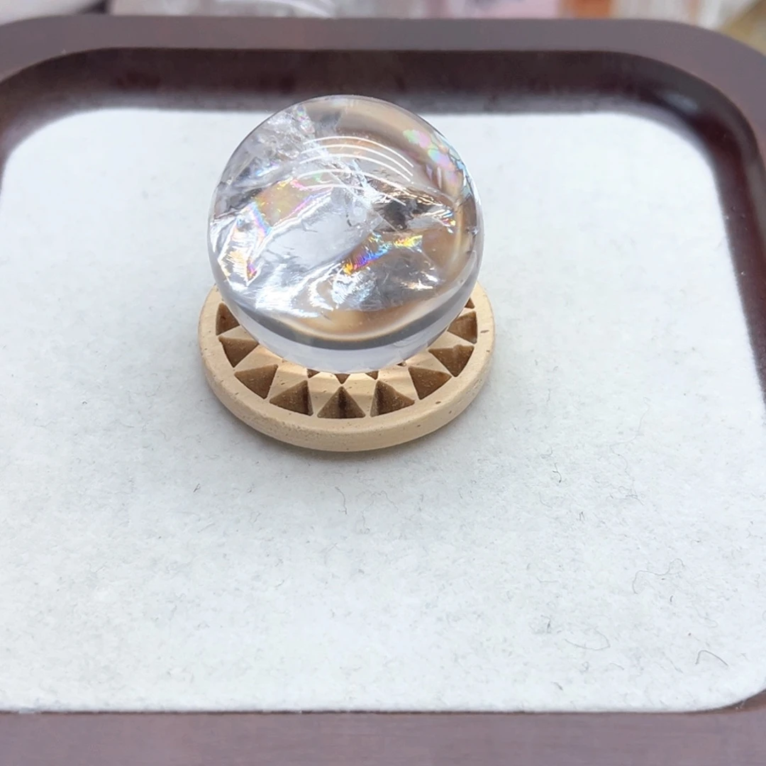 未镶嵌水晶珠宝半成品8 爆彩白水晶球30mm