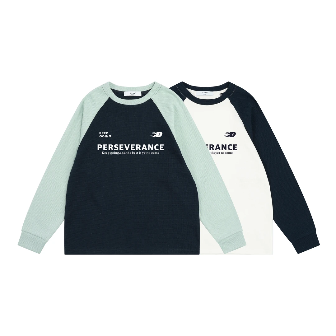 吉米妈女男童高街长袖打底衫儿童中大童洋气插肩袖T恤D251C625-1