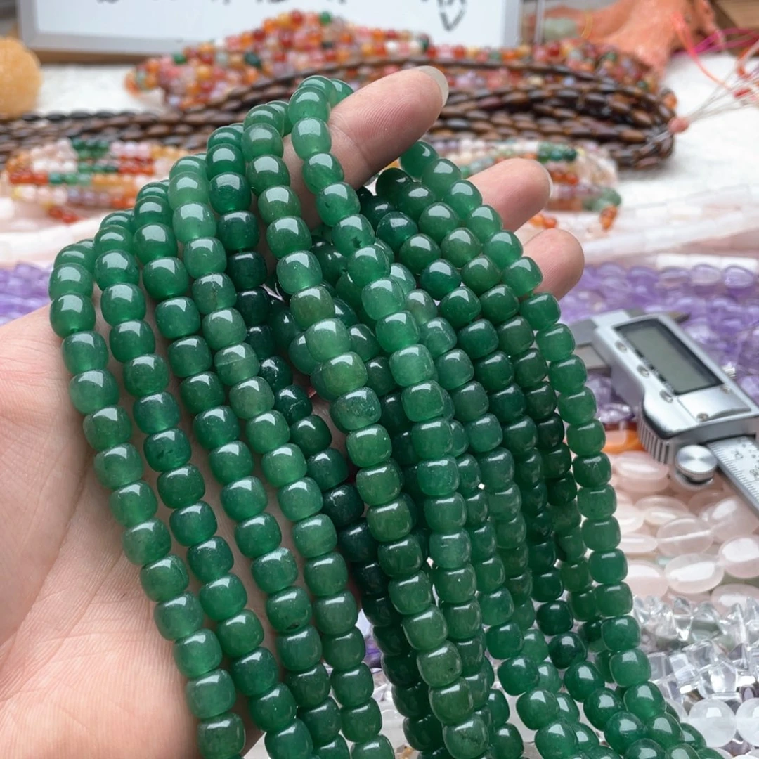 玛瑙/玉髓未镶嵌珠宝半成品一条装8*7mm东临玉老型珠