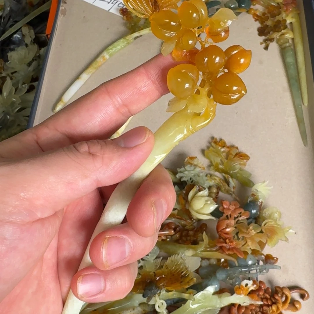 岫玉发饰未镶嵌明君玉簪就是好看