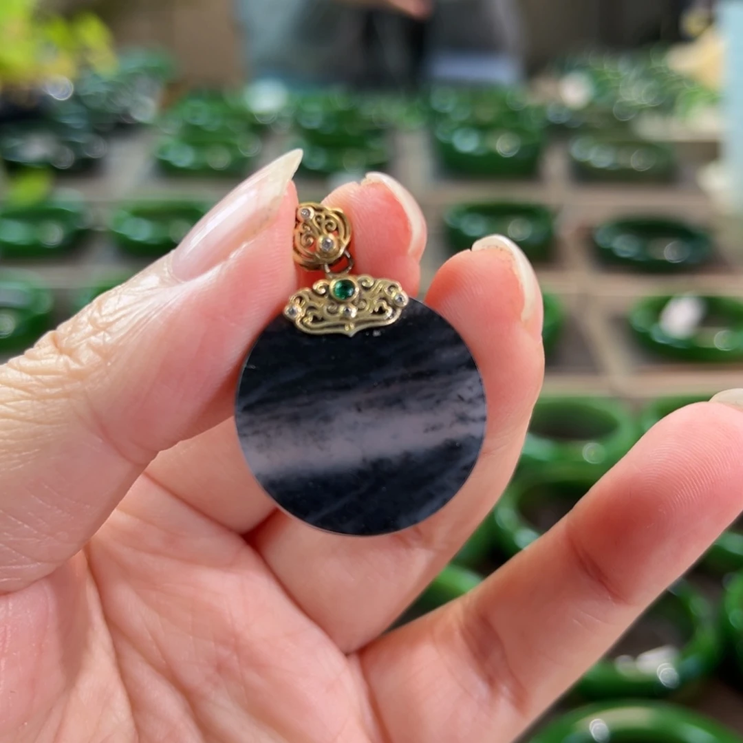 颈饰银S925镶嵌和田玉