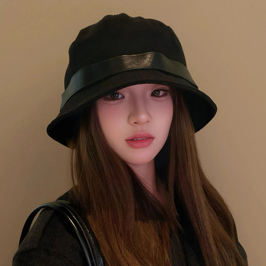 灯芯绒渔夫帽女秋冬2025新款一帽多戴礼帽休闲百搭贝雷帽
