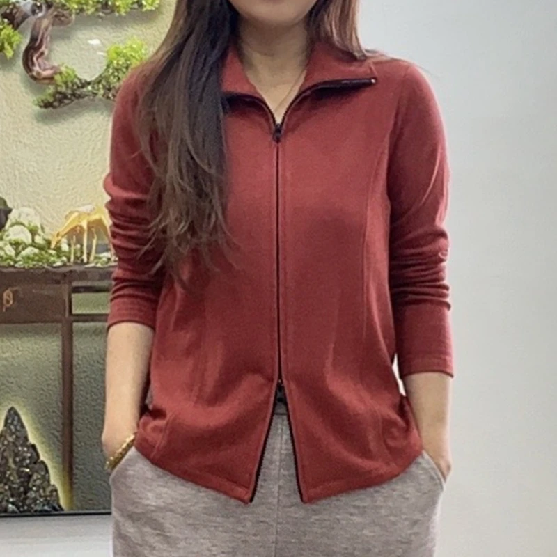 韩版洋气简约翻领长袖外套女装2025早秋新款高级感宽松百搭上衣潮