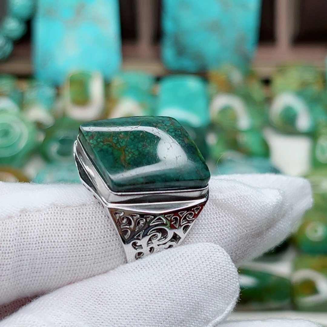 绿松石银S925镶嵌原矿