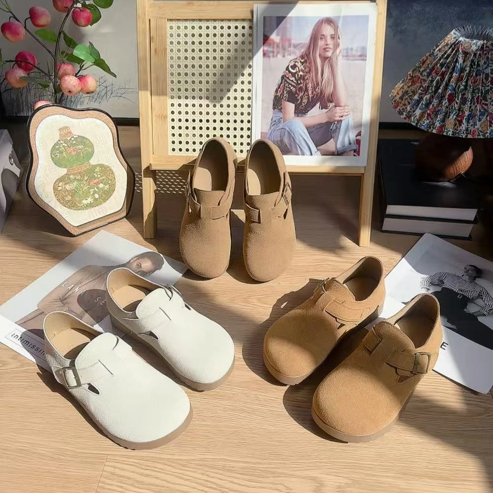 7820新款圆头边扣舒适百搭时尚博肯鞋