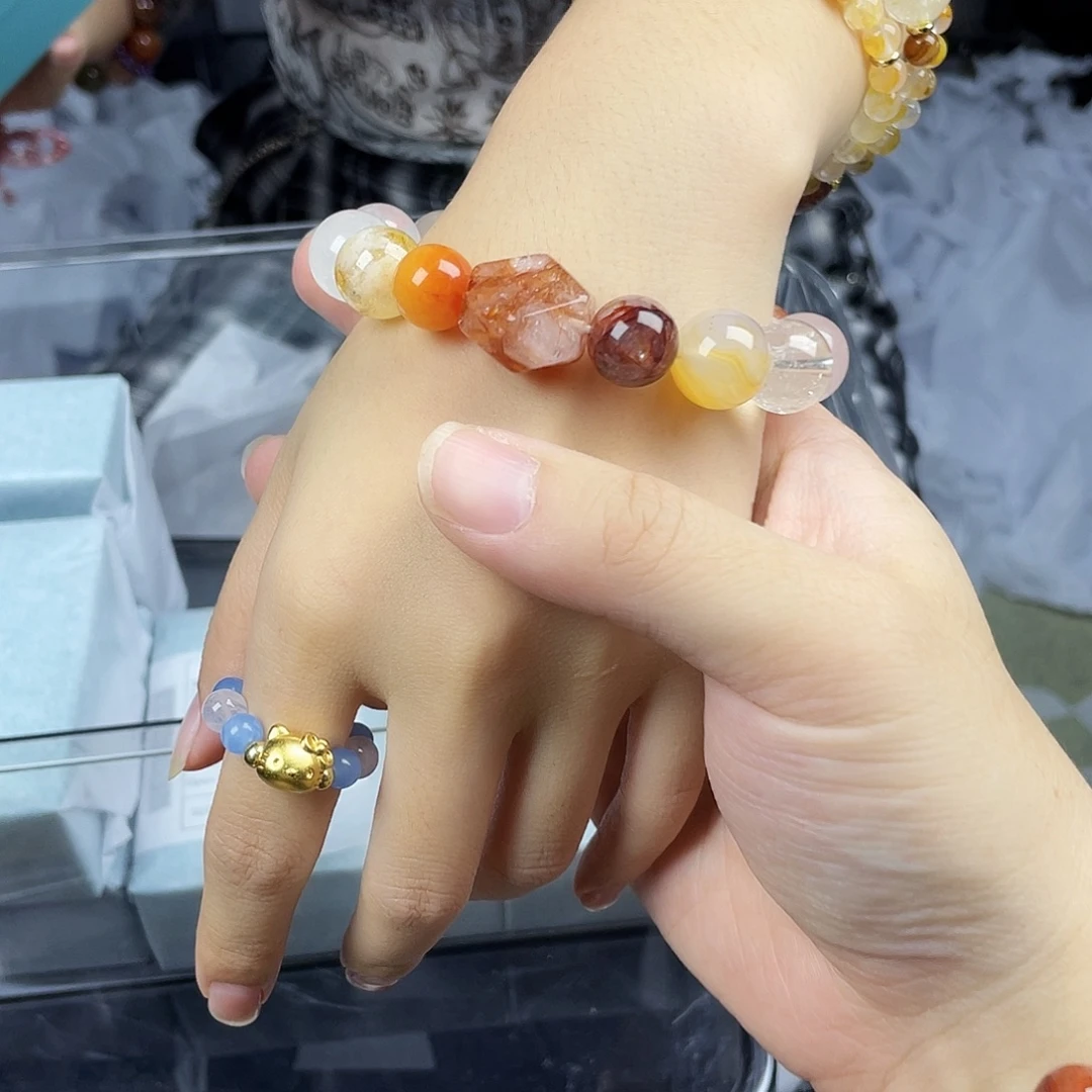 手串银S925镀金镶嵌水晶