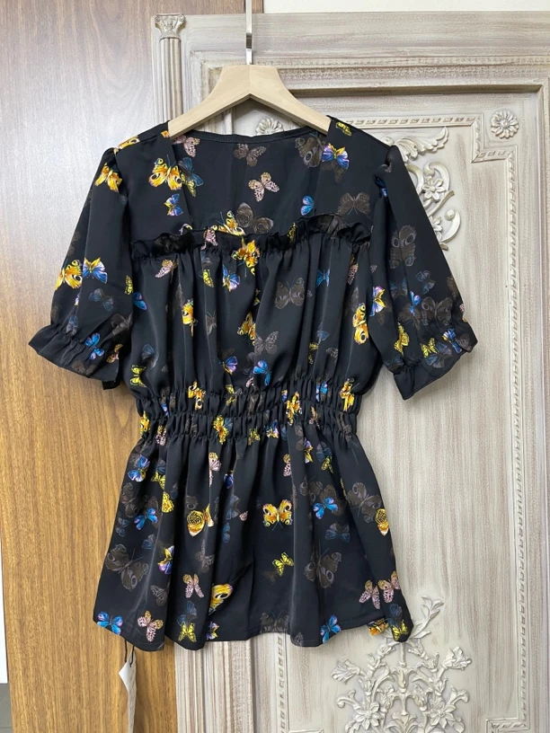 野小姐* 减龄新款大码女装胖MM百搭小众潮洋气减龄宽松衫2403