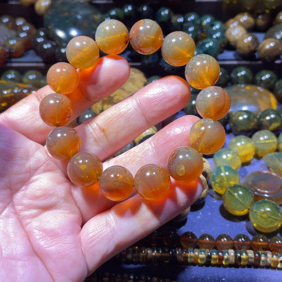 琥珀未镶嵌手链天然