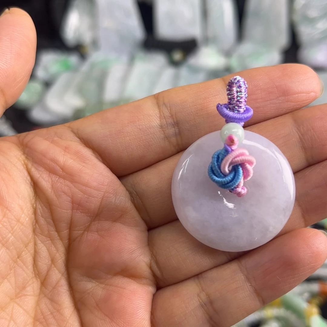 小***刻翡翠18K金镶嵌吊坠(不含链)