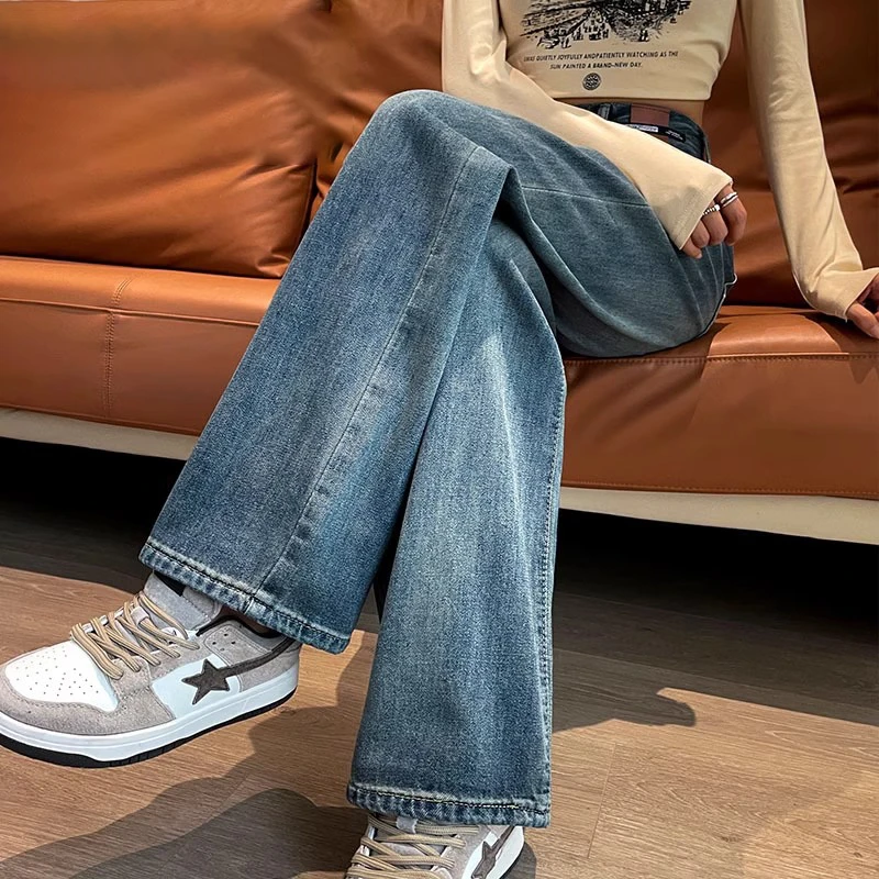 牛仔裤女款夏季薄款小个子高腰宽松爆款新款窄版直筒显瘦阔腿裤子