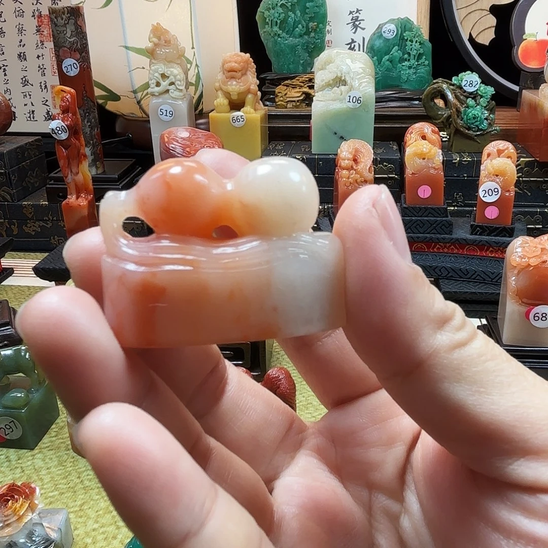 印石寿山石葫芦椭圆8