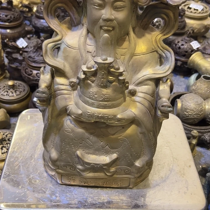 古***月黄铜摆件，文房工艺品摆件